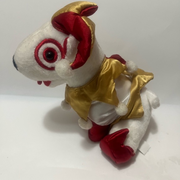 Target Mascot BULLSEYE the DOG Plush Toy in Red & Gold Jester Outfit Colorful - Picture 3 of 6